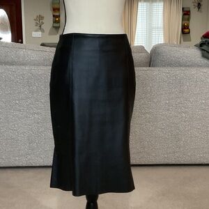 Chic Black real soft leather penicil skirt